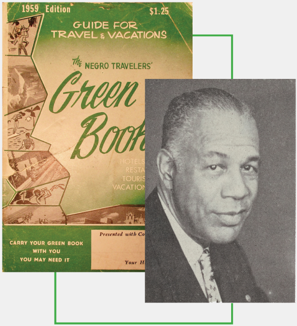 Photo: The cover of the historic Green Book and it's publisher Victor Green